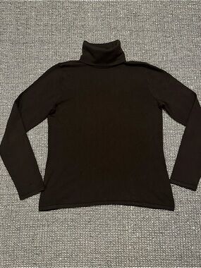 Linea by Louis Dell'Olio Brown Silk/Nylon/Cashmere/Spandex Turtleneck Top